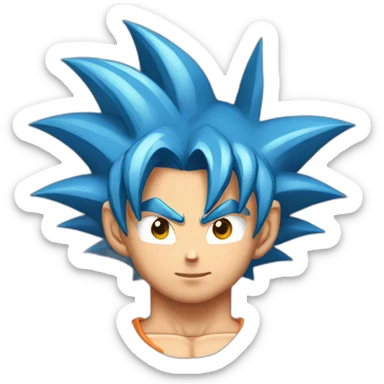 goku super saian blue sticker
