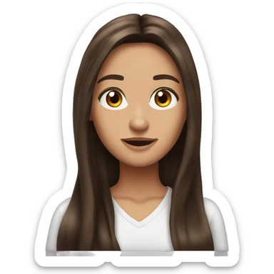 Brunette Witz Long Hair and Hazel eyes  sticker