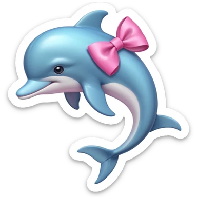 dolphin with pink bow sticker