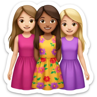 Trio girls sticker