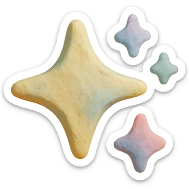 claymation style sparkles with pastel colors and soft edges sticker