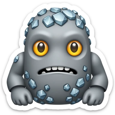 Un golem de pierre avec quelques cristaux sticker