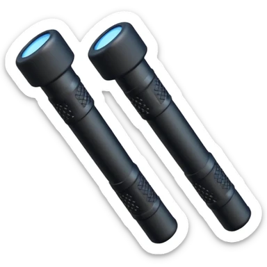 two police batons with grip sticker