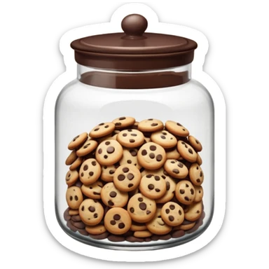 Glass cookie jar filled with chocolate chips sticker