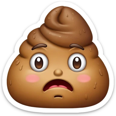 unhappy poop with frown sticker