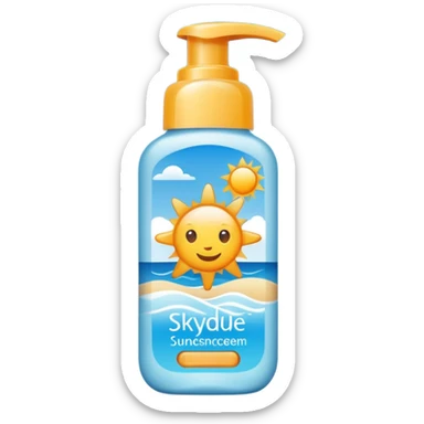 sun screen product (skyblue color) sticker