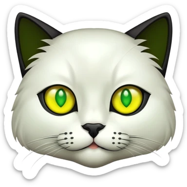 Black Cat with green and yellow eyes  sticker