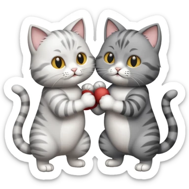 Two cats boxing sticker