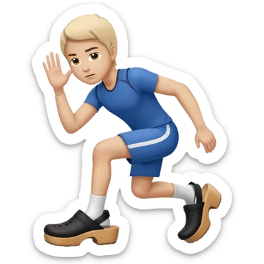 hollands sportieve loper met klompen sticker