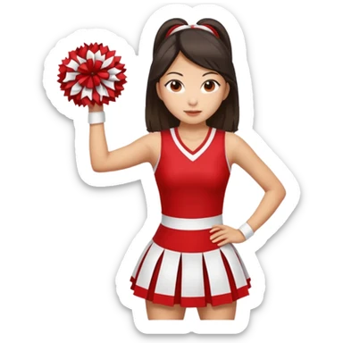 cheer leader dress, asian sticker