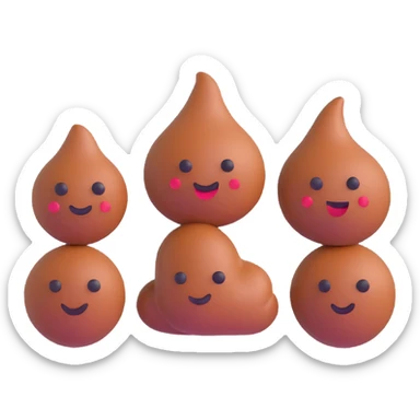 five dots logo in the style of misen.com, middle dot is a cartoon poop face, minimalist fun style sticker