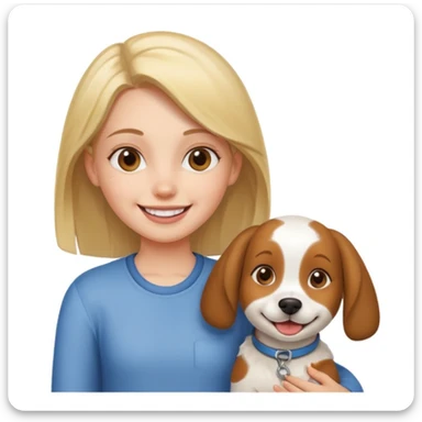 girl and her pet dog sticker