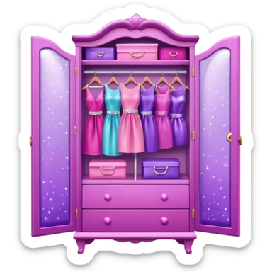 barbie wardrobe with glitter sticker