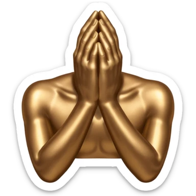 praying metallic hands sticker