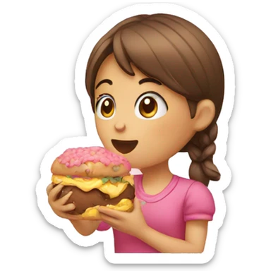 Girl eating br sticker