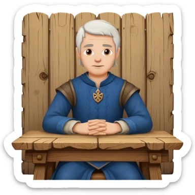 medieval white man seated by a table sticker
