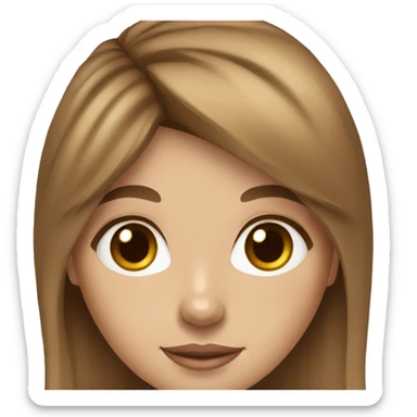 white skin girl with brown hair and brown eyes with a yorkie sticker