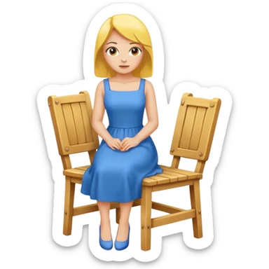 a woman with yellow skin sitting on a chair sticker