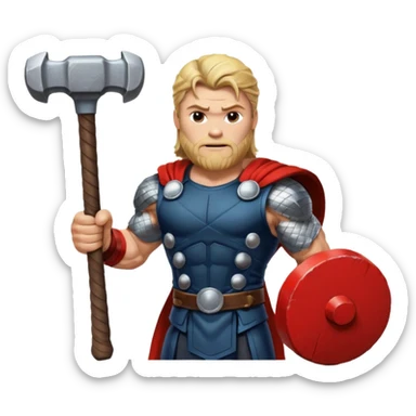 Thor emoji with hammer sticker