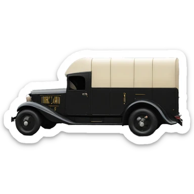 Art Deco Very long 1934 moving truck side view  sticker