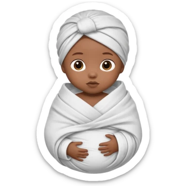 newborn black baby in a swaddle sticker