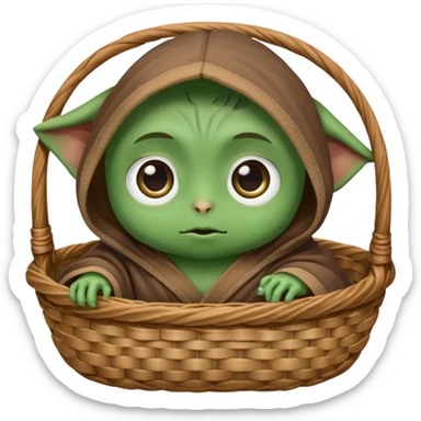 Star Wars Grogu in his basket sticker