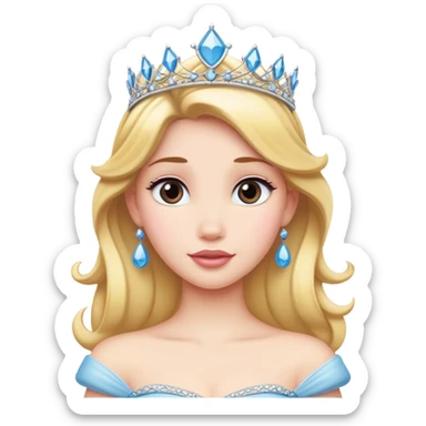 Disney princess with tiara sticker