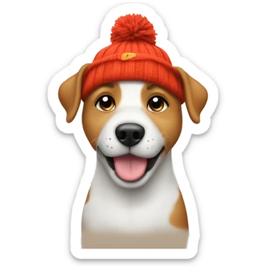 Dog wearing beanie saying thank you sticker