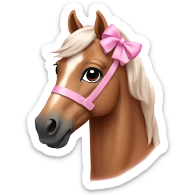 Horse with light pink bow  sticker