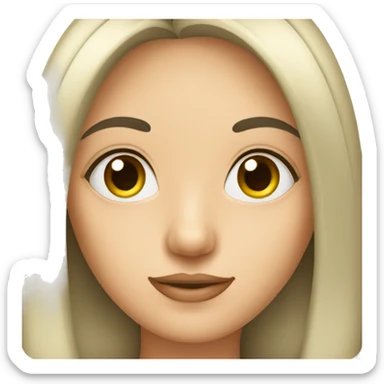 Lady with black long hair, small nose and big eyes sticker