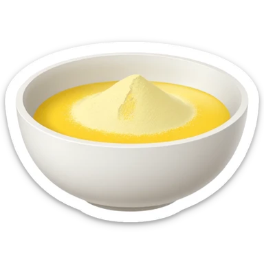 white bowl with plain yellow color inside, no liquid, no gloss, minimal, simple, clear sticker