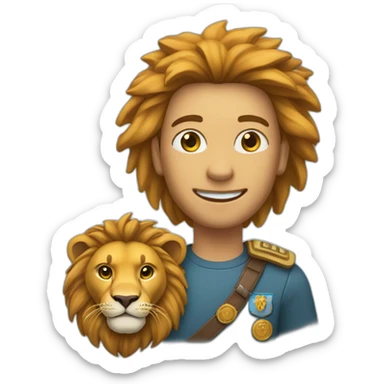 Un humain avec une tête de lion sticker