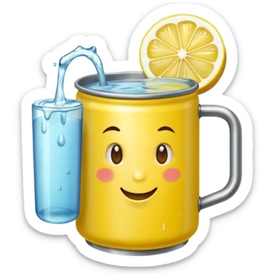 fai una lattina gialla e con un limone al centro sticker