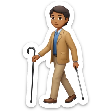 Person walking with a cane sticker