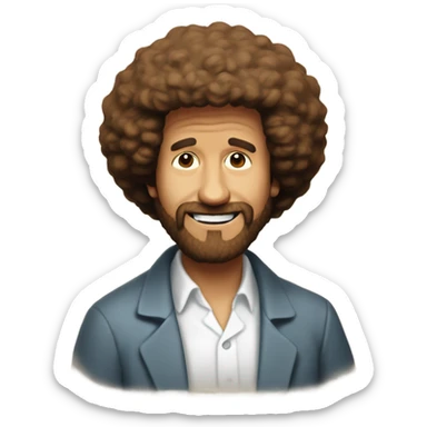 Bob Ross painting taco sticker