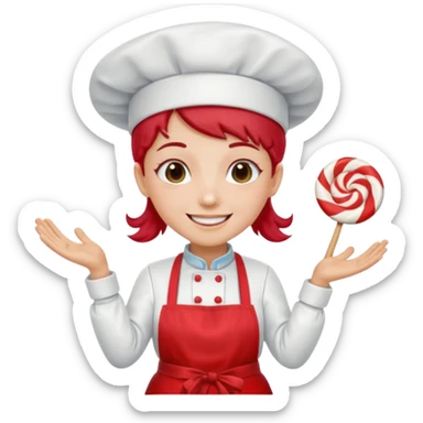 Mixer + peppermint apron, Candy Chef. sticker