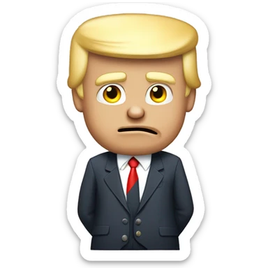 Trump ￼￼ shrugging shoulders ￼ sticker
