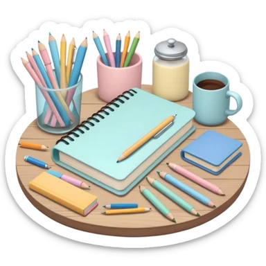 school supplies cottage core  sticker