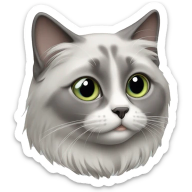 Sick Grey ragdoll cat  sticker