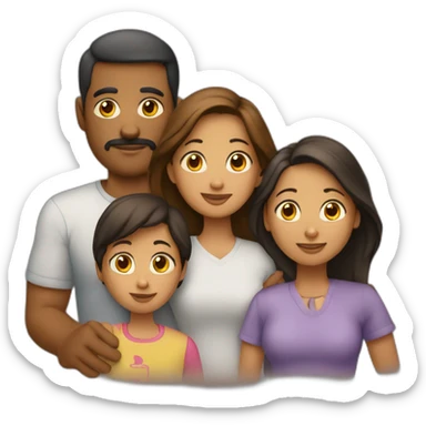 familia papa, mama, 2 hermanos y 1 hermana sticker