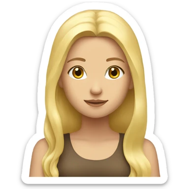 Blonde girl long hair meditation namaste sticker