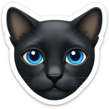 Un gato negro con ojos azules sticker