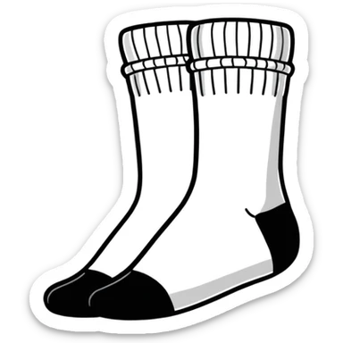 white cotton sock seen from underneath showing detailed sole texture sticker