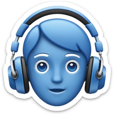 Podcast Broadcast Stream Blue Outline sticker