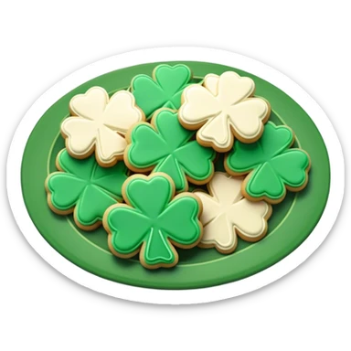 Green and gold st. Patrick's day cookies on a green platter  sticker