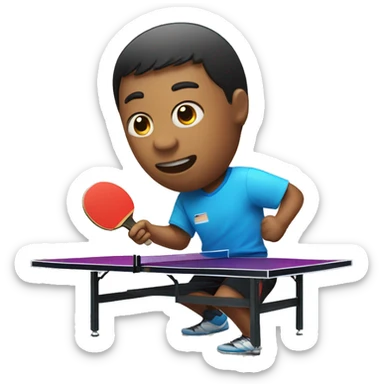 Someone playing table tennis sticker
