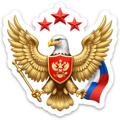 Russian flag, eagle and russian mafia star sticker