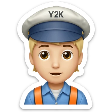 y2k newspaper boy hat sticker
