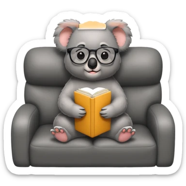 A koala with glasses watching movie sticker