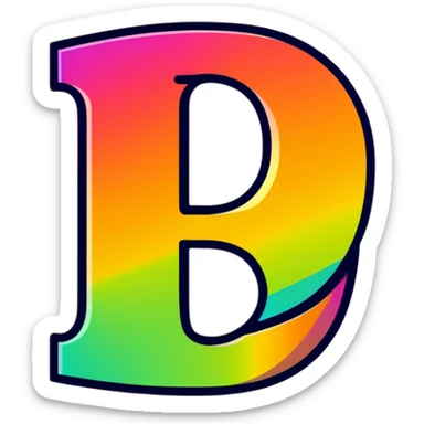 Colorful Gradient Alphabetical Letter “E” sticker